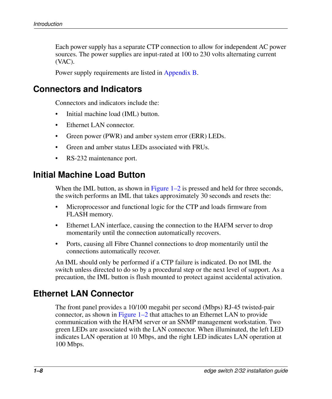 HP AA-RSTZB-TE, 958-000290-000 manual Connectors and Indicators, Initial Machine Load Button, Ethernet LAN Connector 