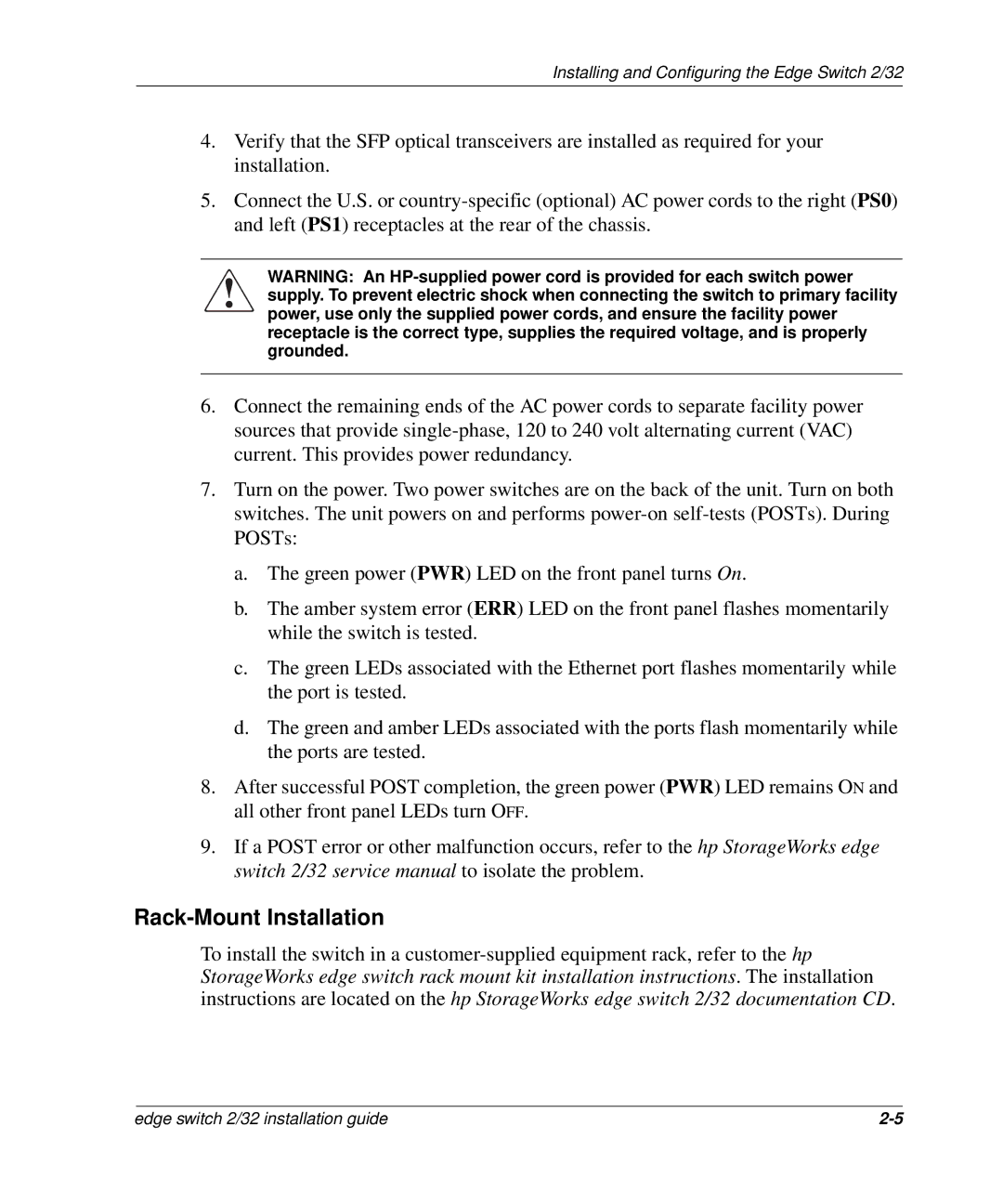 HP 958-000290-000, AA-RSTZB-TE manual Rack-Mount Installation 