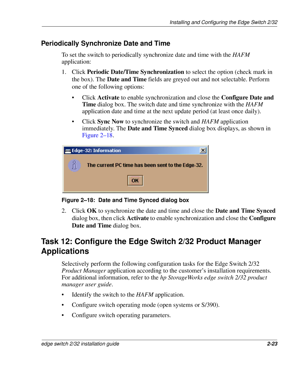 HP 958-000290-000, AA-RSTZB-TE manual Periodically Synchronize Date and Time, Date and Time Synced dialog box 