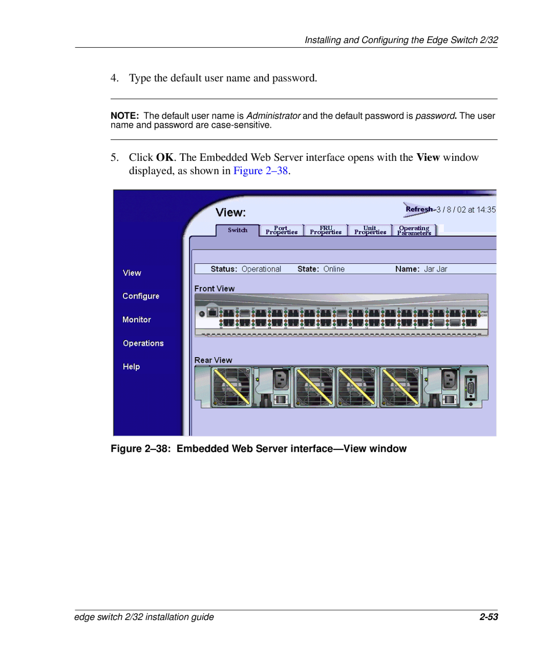 HP 958-000290-000, AA-RSTZB-TE manual Embedded Web Server interface-View window 