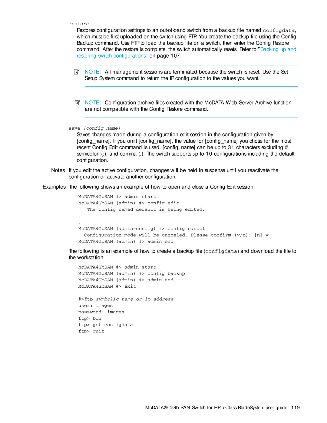 HP AA-RW20A-TE manual Save configname 