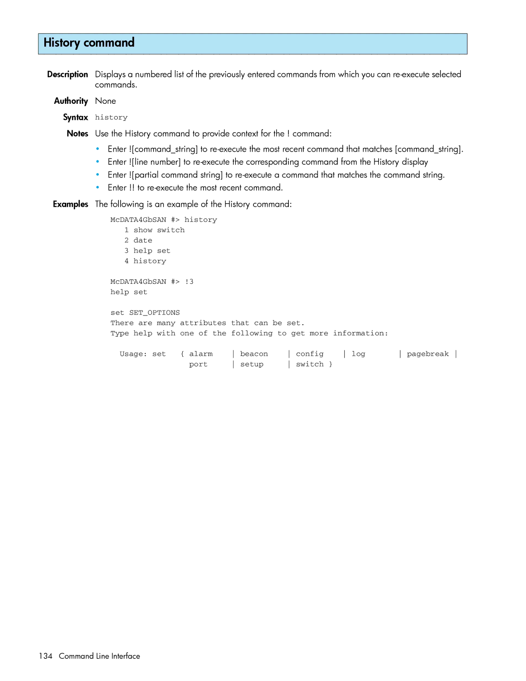 HP AA-RW20A-TE manual History command 