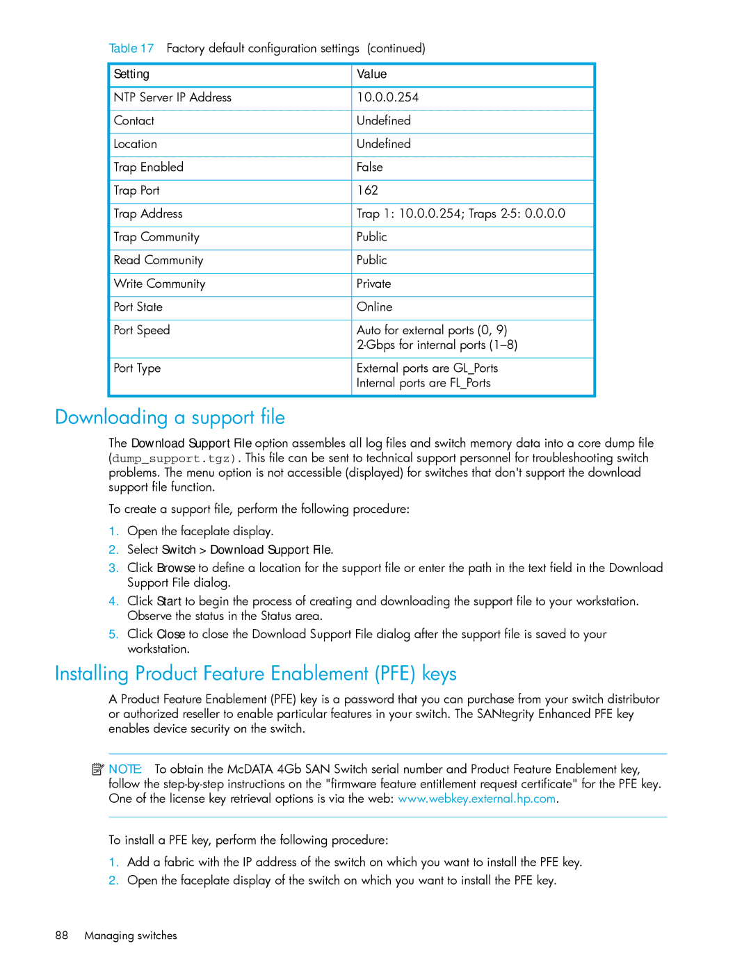 HP AA-RW20A-TE manual Downloading a support file, Installing Product Feature Enablement PFE keys 