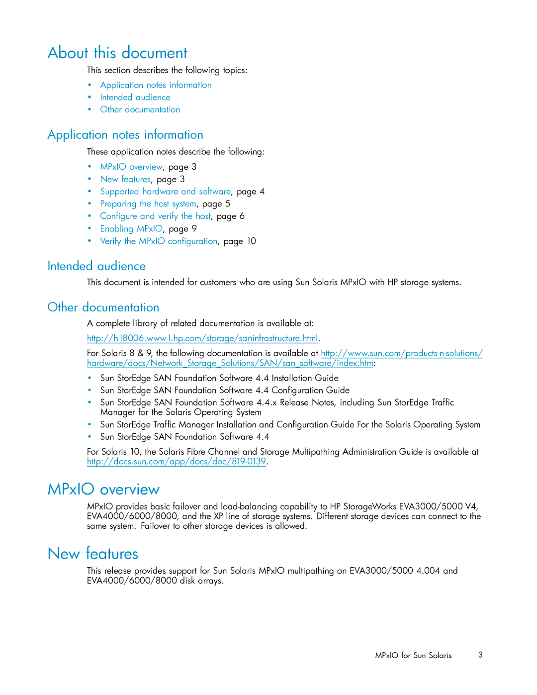 HP AA-RW7CE-TE manual About this document, MPxIO overview, New features 