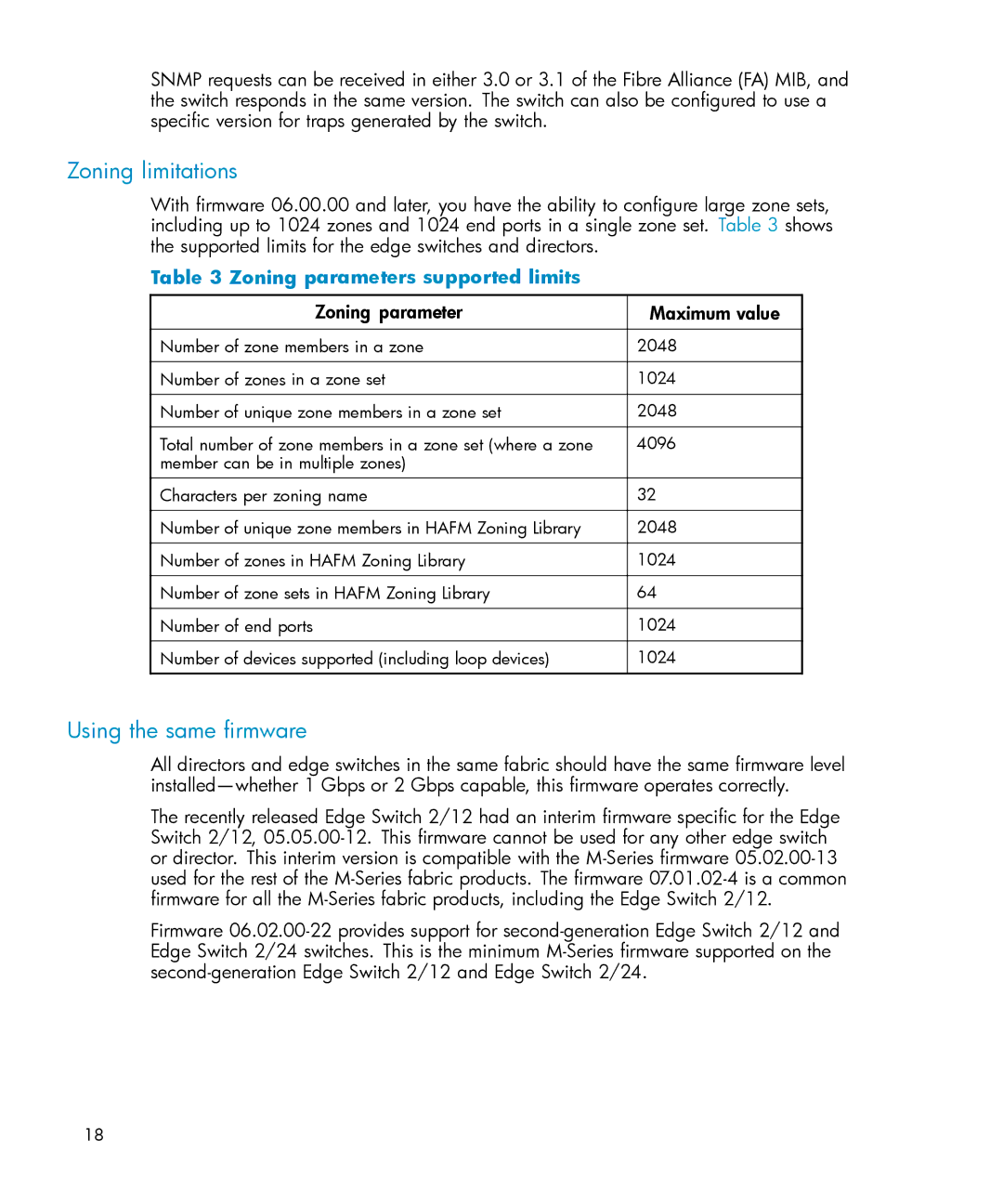 HP AARTDZHTE/958000284008 manual Zoning limitations, Using the same ﬁrmware 