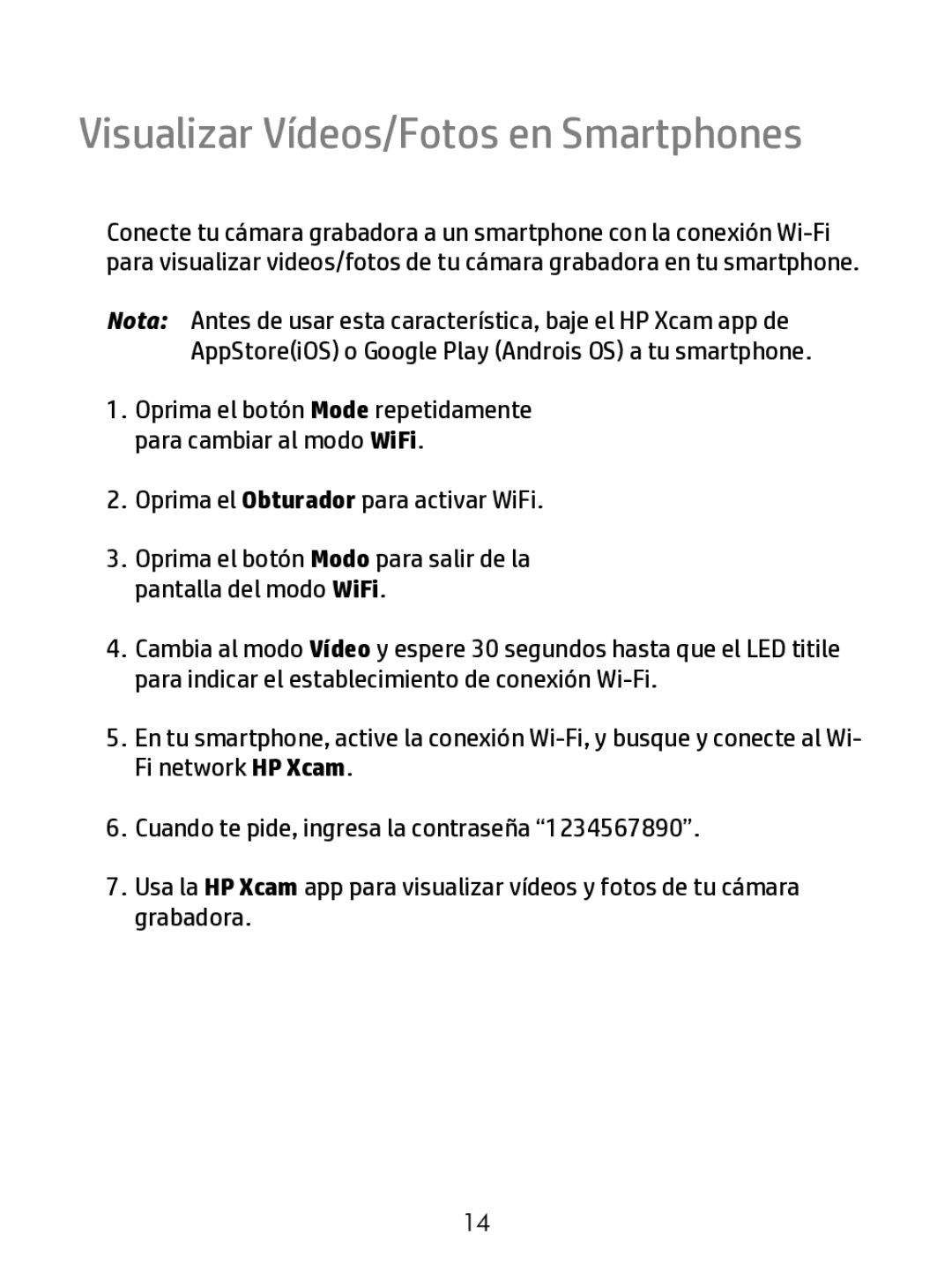 HP ac200w Action Camera manual Visualizar Vídeos/Fotos en Smartphones 