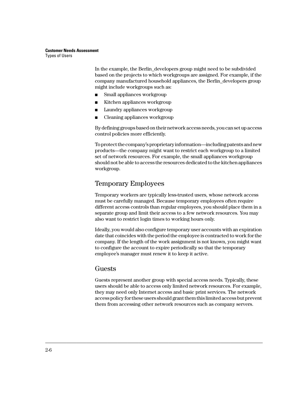 HP Access Control Client Software manual Temporary Employees, Guests 