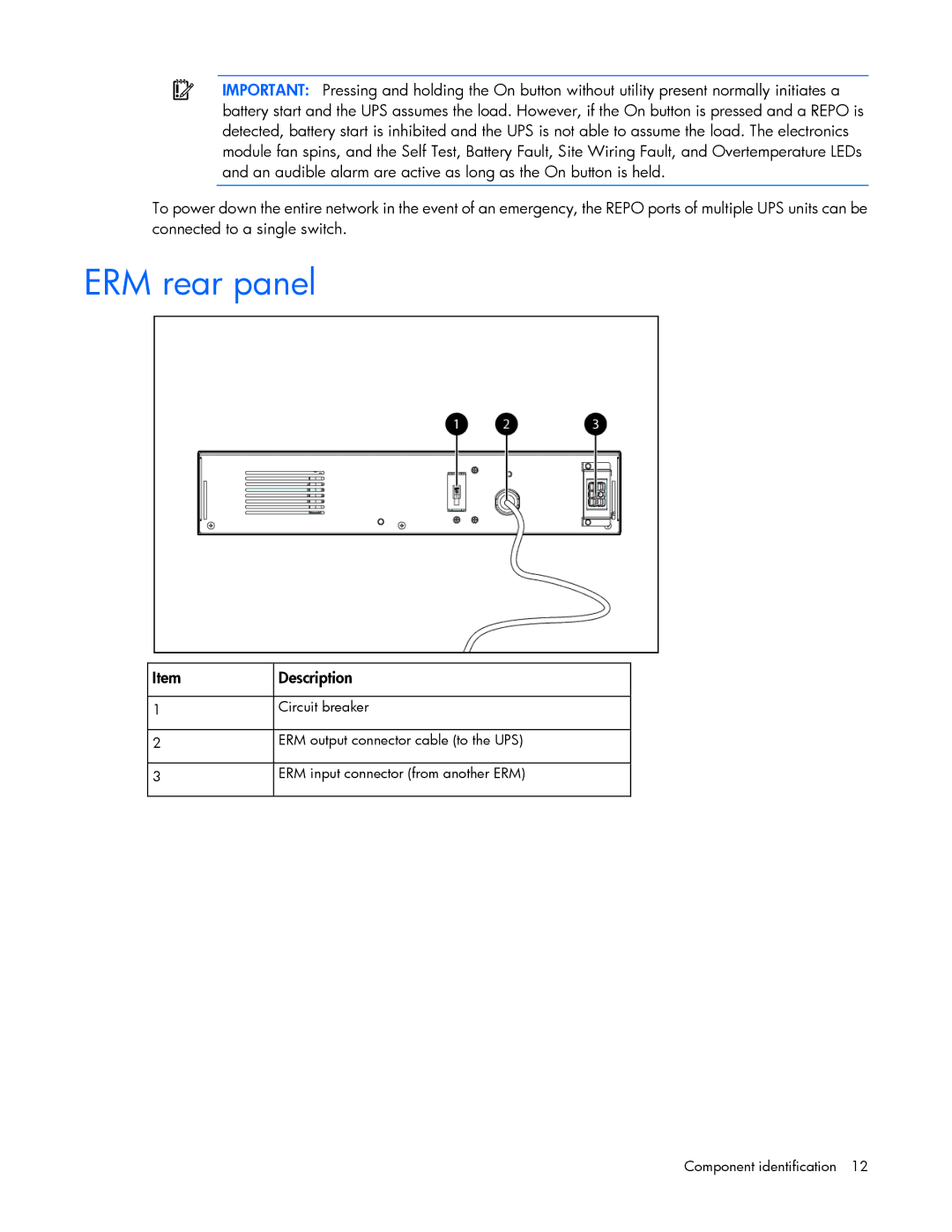 HP Accessory 651176-002 manual ERM rear panel 