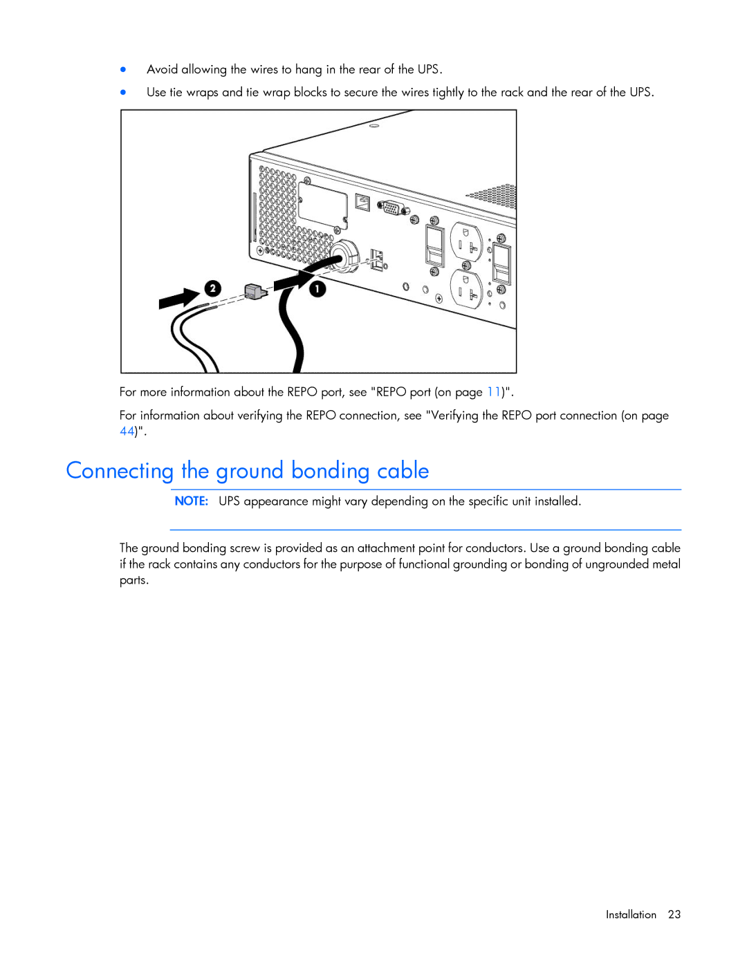 HP Accessory 651176-002 manual Connecting the ground bonding cable 