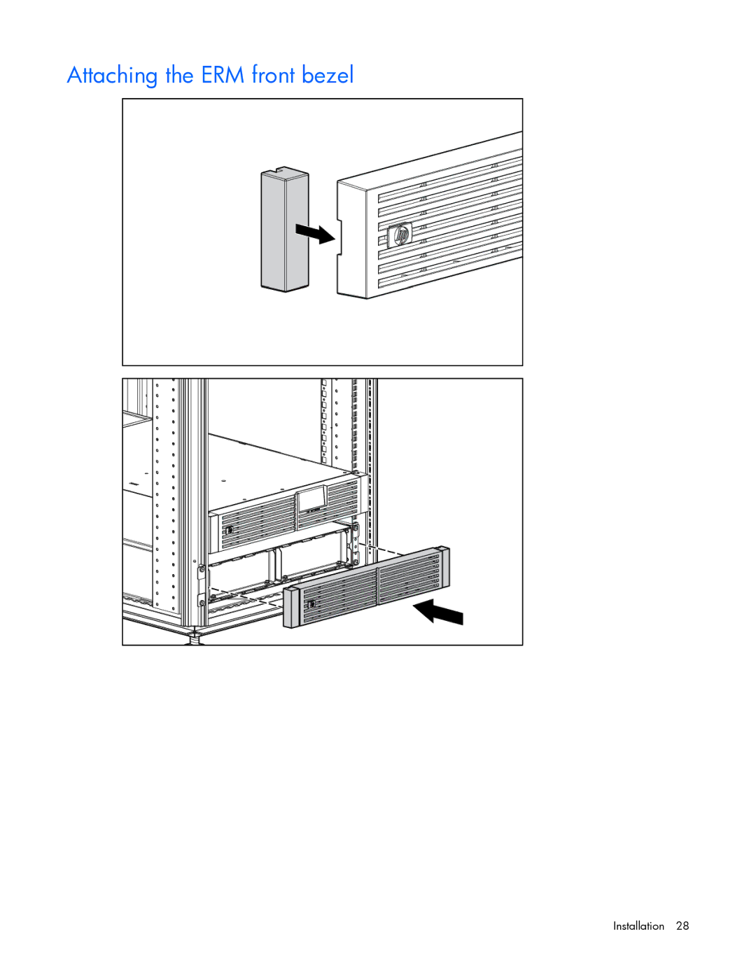 HP Accessory 651176-002 manual Attaching the ERM front bezel 