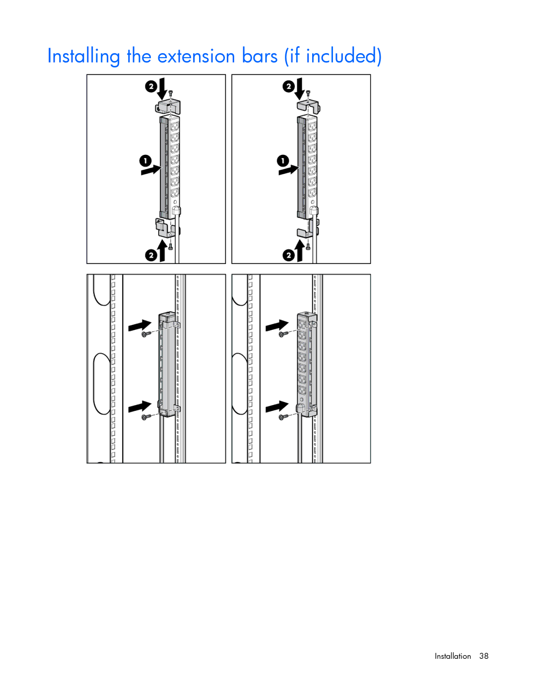 HP Accessory 651176-002 manual Installing the extension bars if included 