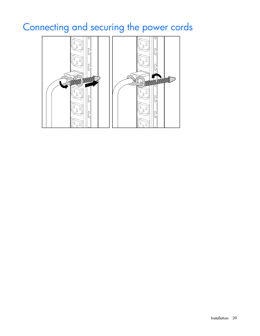 HP Accessory 651176-002 manual Connecting and securing the power cords 