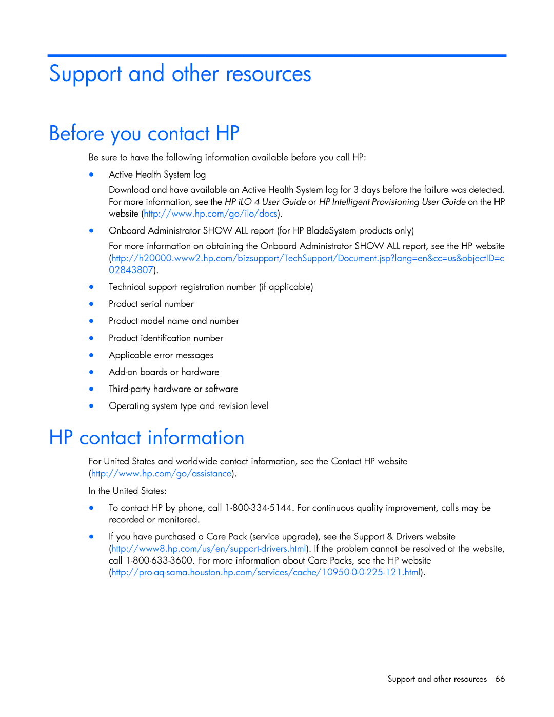 HP Accessory 651176-002 manual Support and other resources, Before you contact HP, HP contact information 