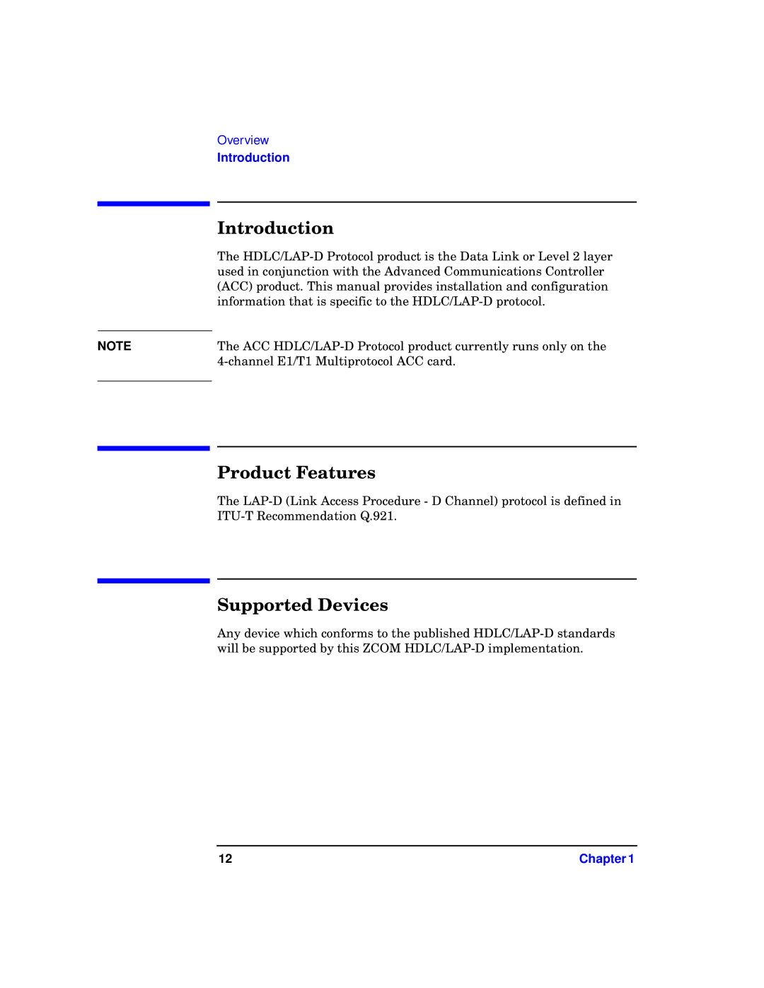 HP Advanced Communications Controllers (ACC) manual Introduction, Product Features, Supported Devices 