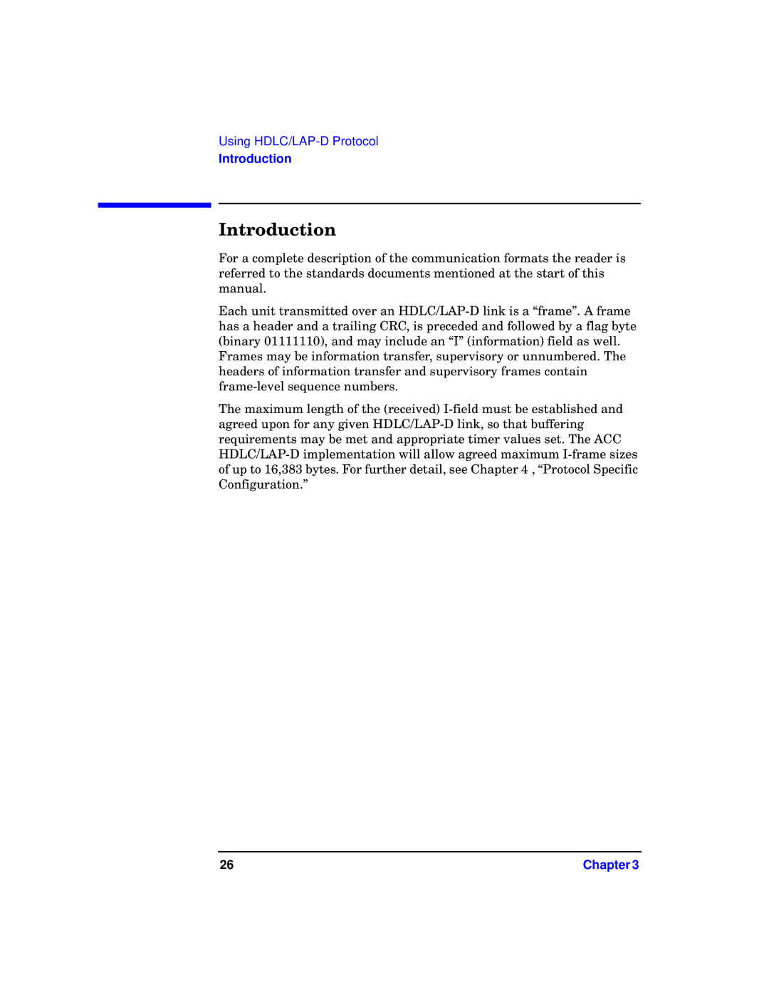 HP Advanced Communications Controllers (ACC) manual Using HDLC/LAP-D Protocol 