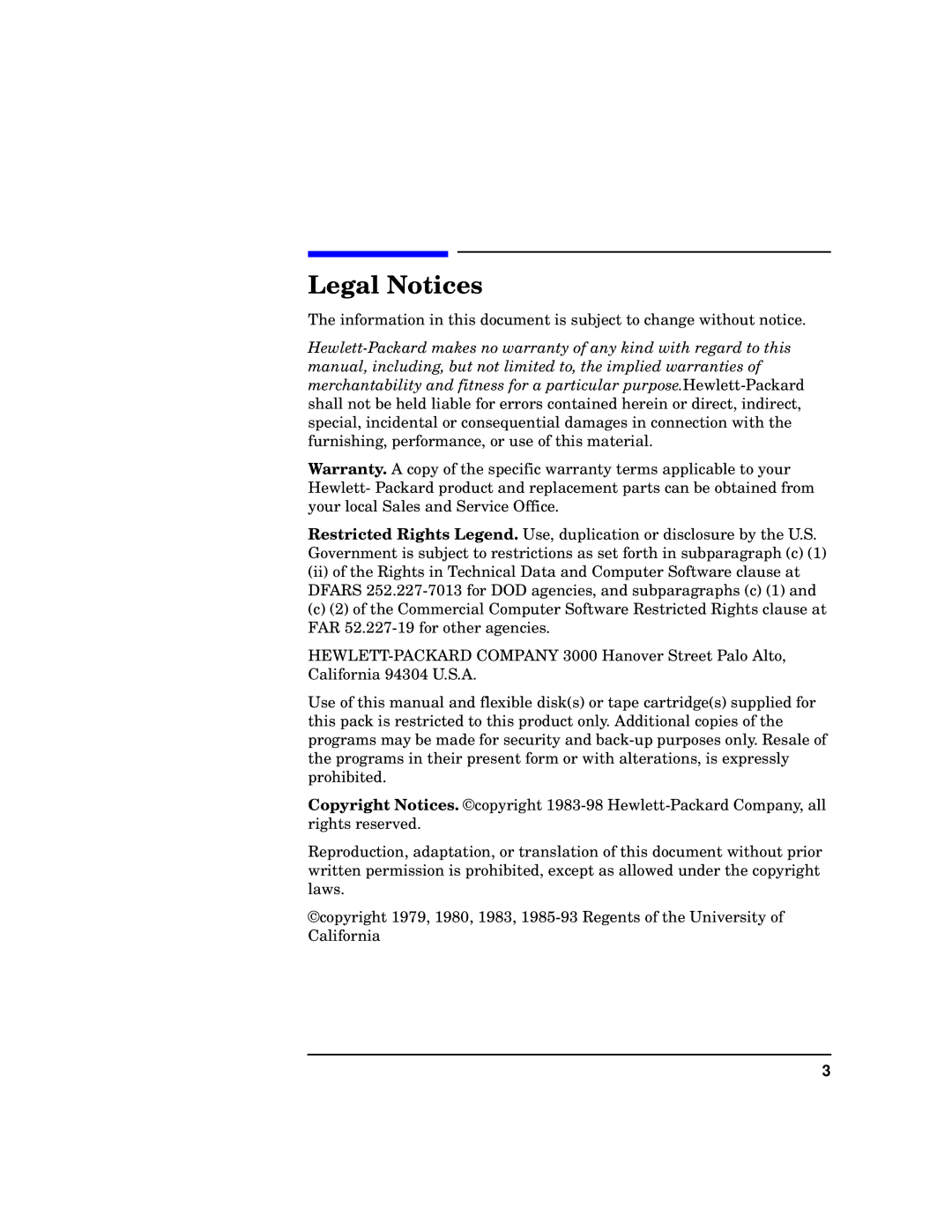 HP Advanced Communications Controllers (ACC) manual Legal Notices 