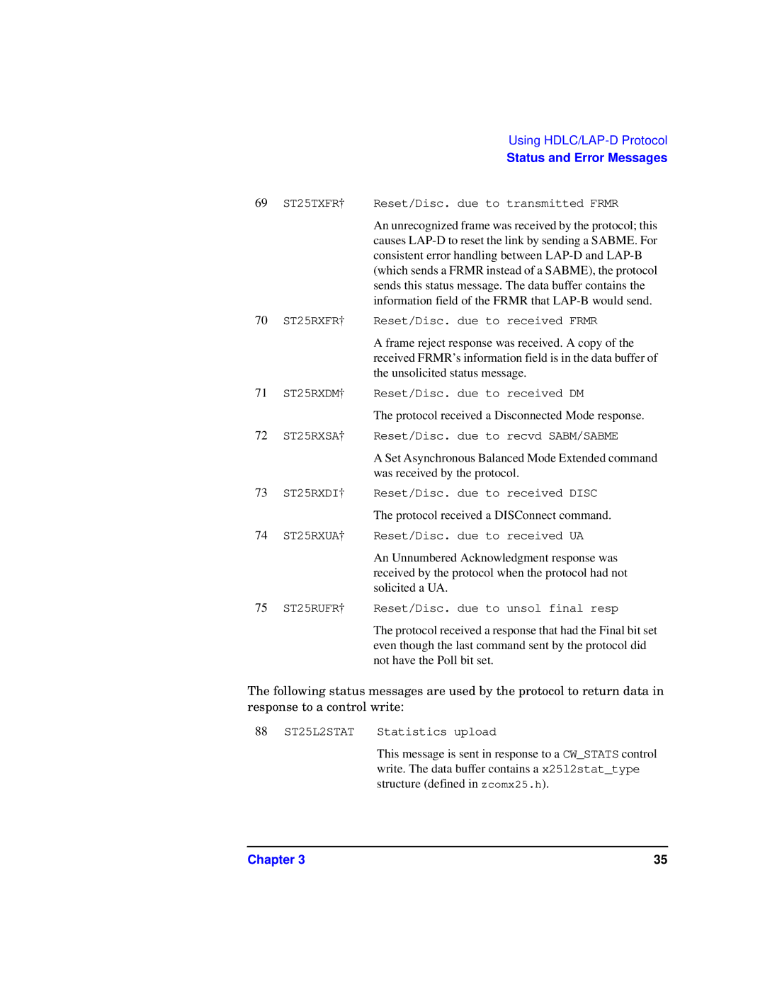 HP Advanced Communications Controllers (ACC) manual Protocol received a Disconnected Mode response 