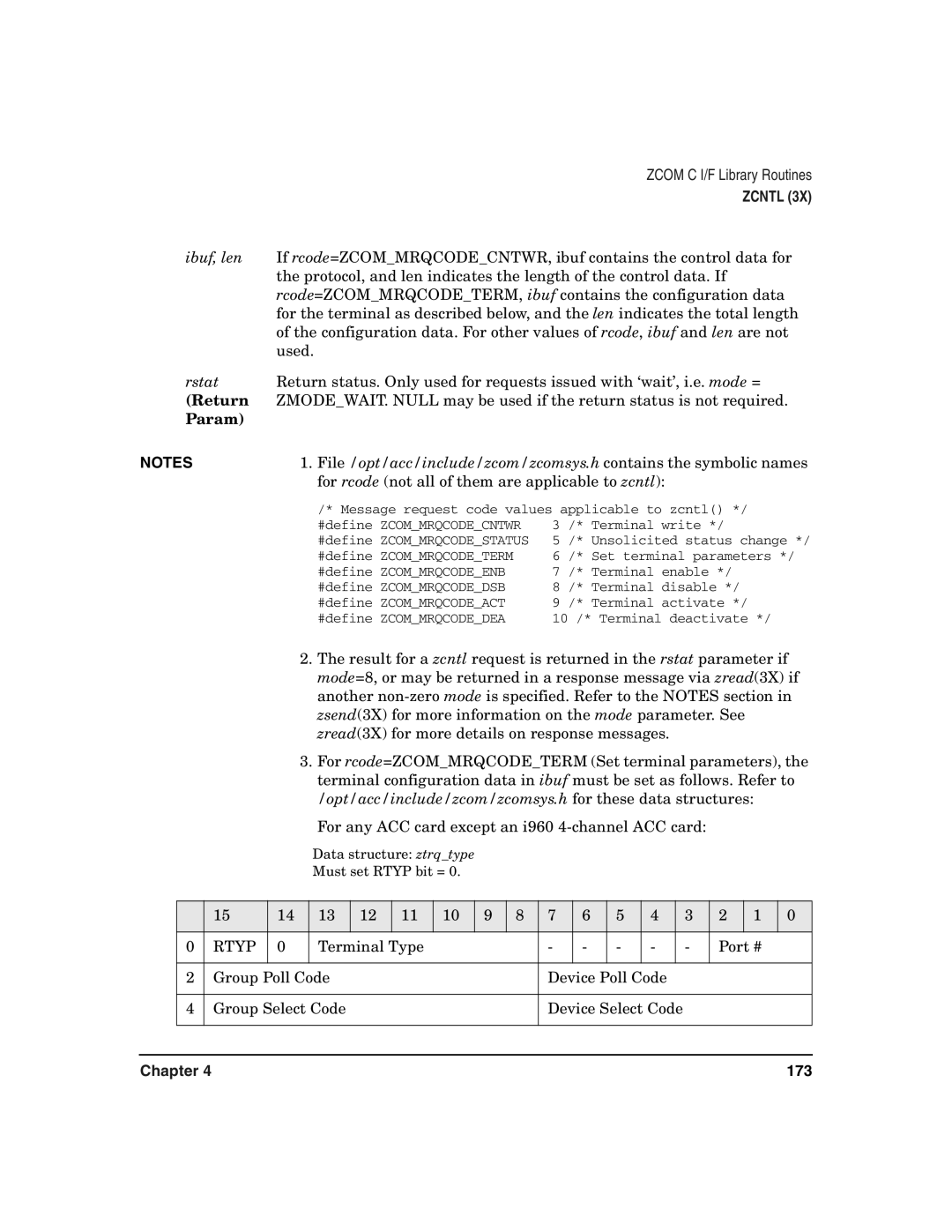 HP Advanced Communications Controllers (ACC) manual Rstat, Return, Param, Rtyp 