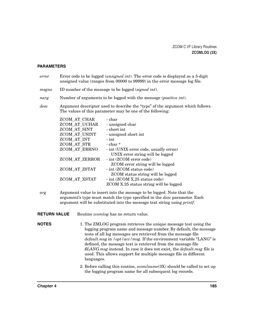 HP Advanced Communications Controllers (ACC) manual Zcomatchar, Zcomatuchar, Zcomatsint, Zcomatusint, Zcomatint, Zcomatstr 