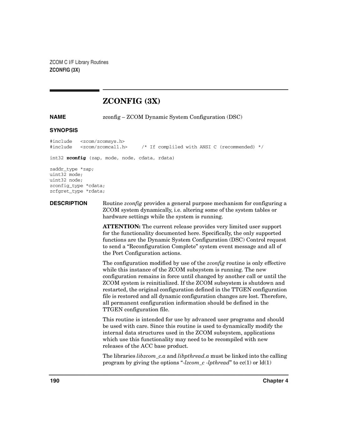 HP Advanced Communications Controllers (ACC) manual Zconfig 