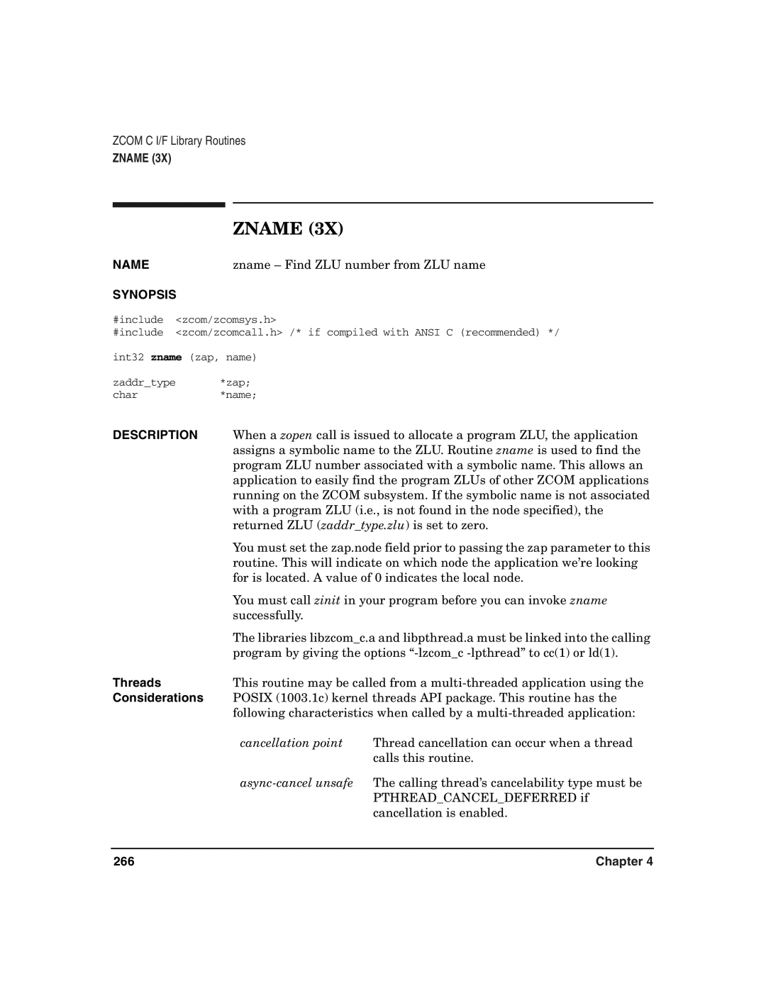 HP Advanced Communications Controllers (ACC) manual Zname 