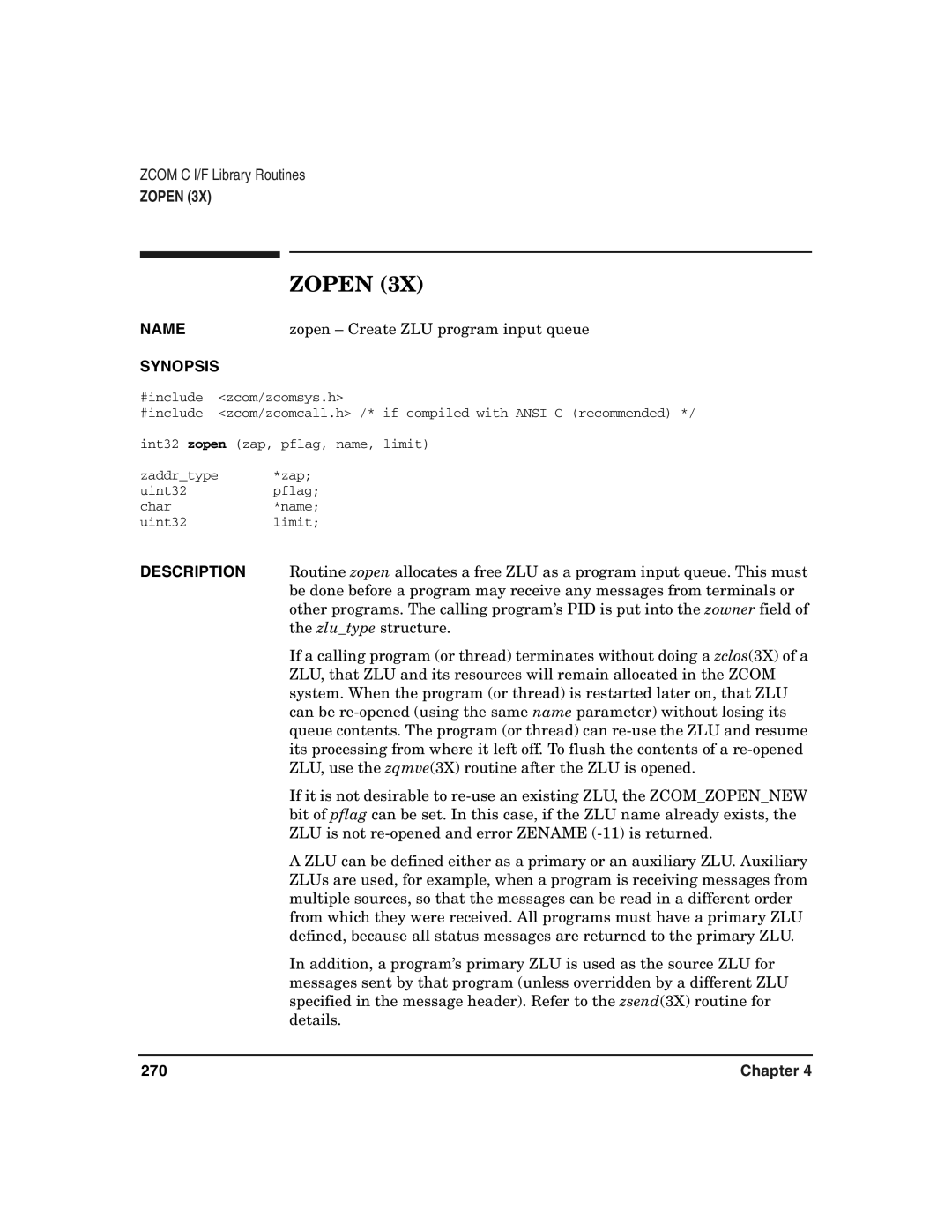 HP Advanced Communications Controllers (ACC) manual Zopen 