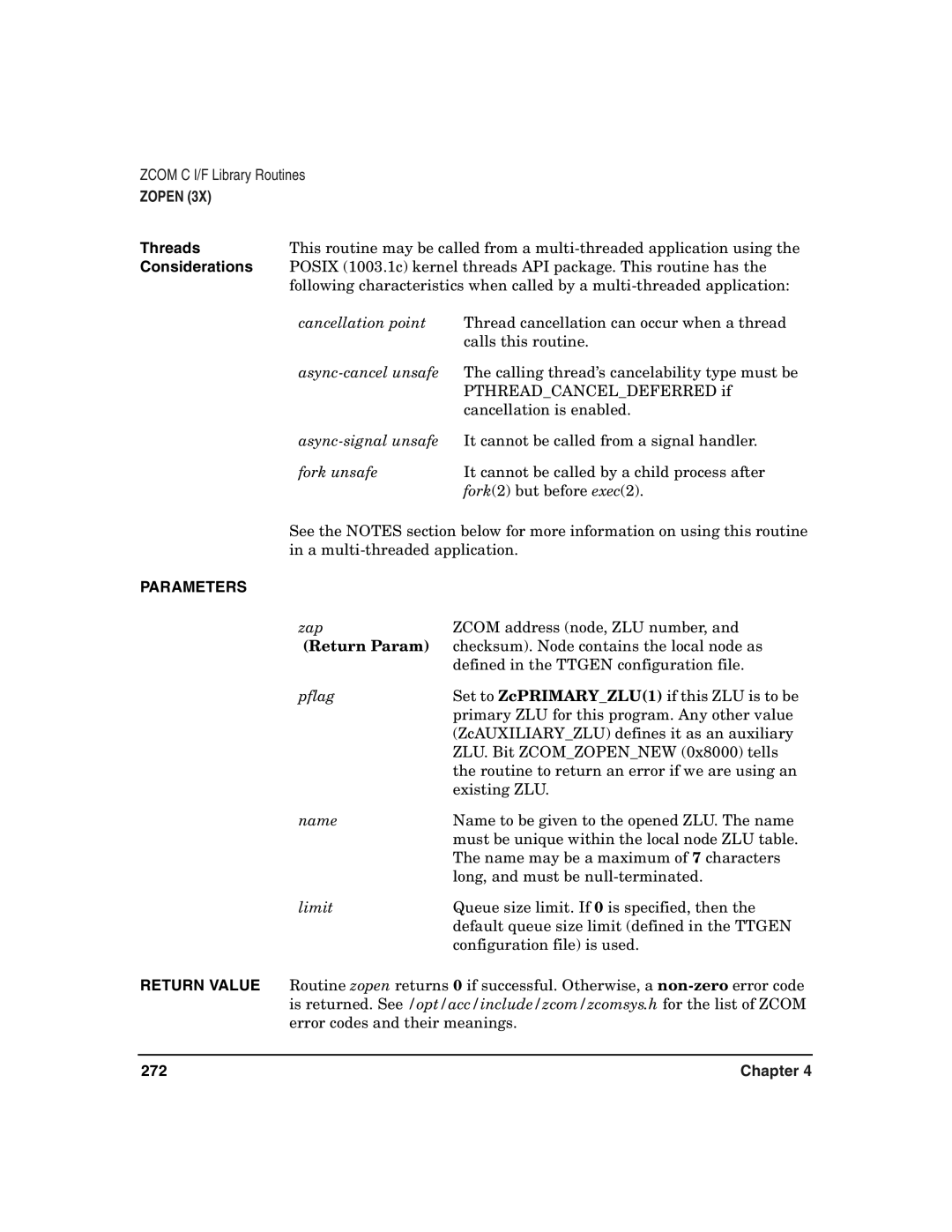 HP Advanced Communications Controllers (ACC) manual Pflag, Name, Limit 