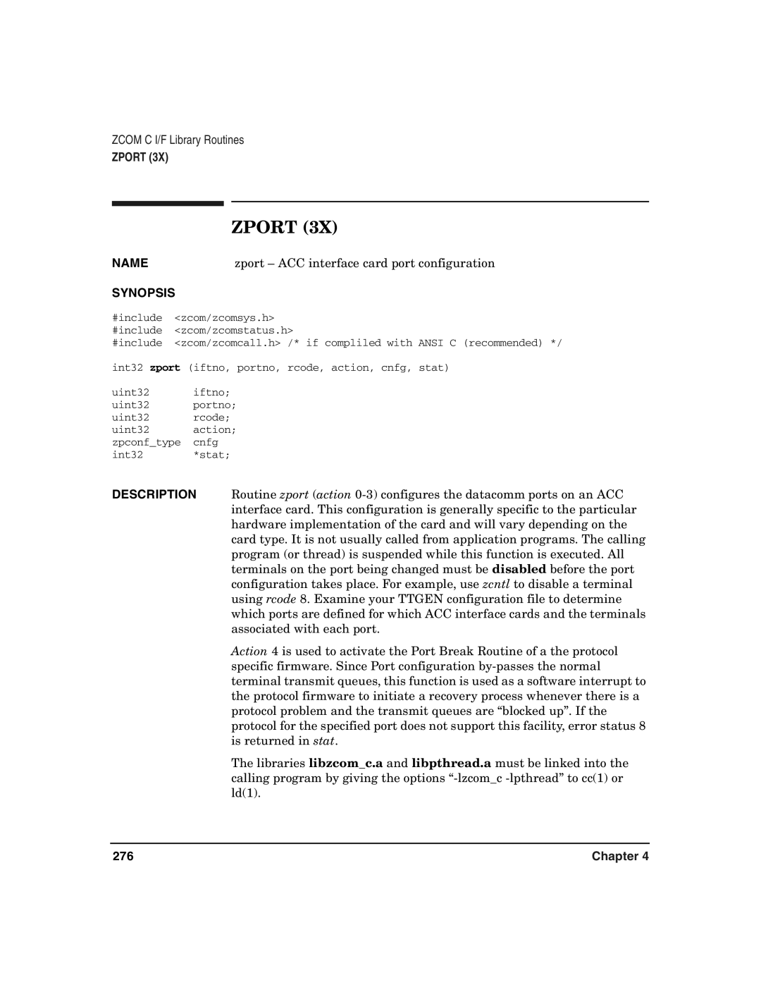 HP Advanced Communications Controllers (ACC) manual Zport 