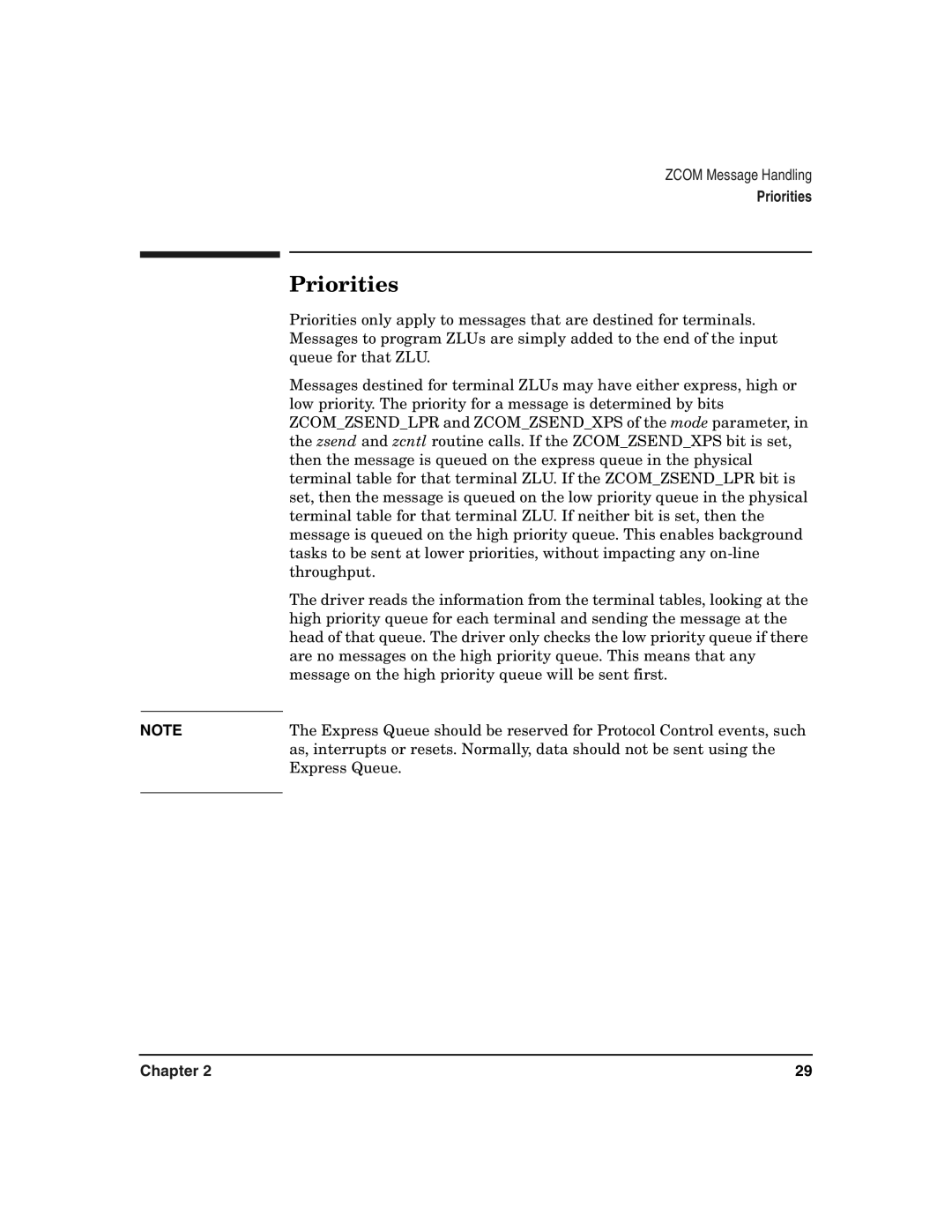 HP Advanced Communications Controllers (ACC) manual Priorities 