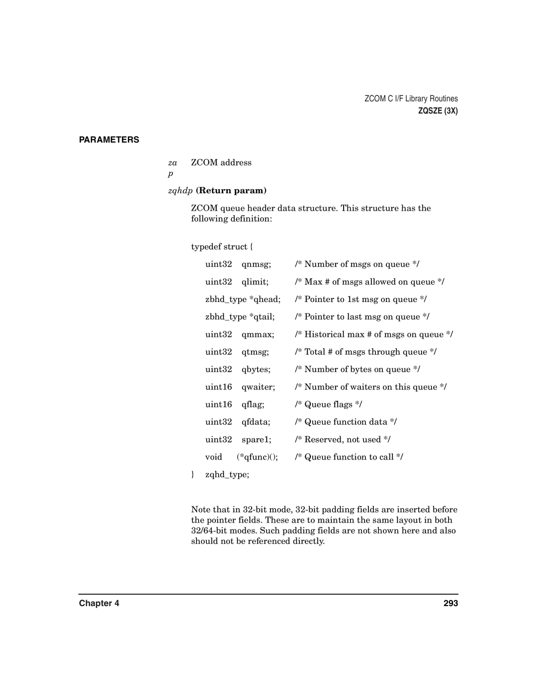 HP Advanced Communications Controllers (ACC) manual Zqhdp Return param 