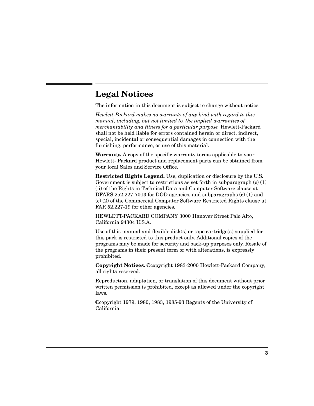 HP Advanced Communications Controllers (ACC) manual Legal Notices 