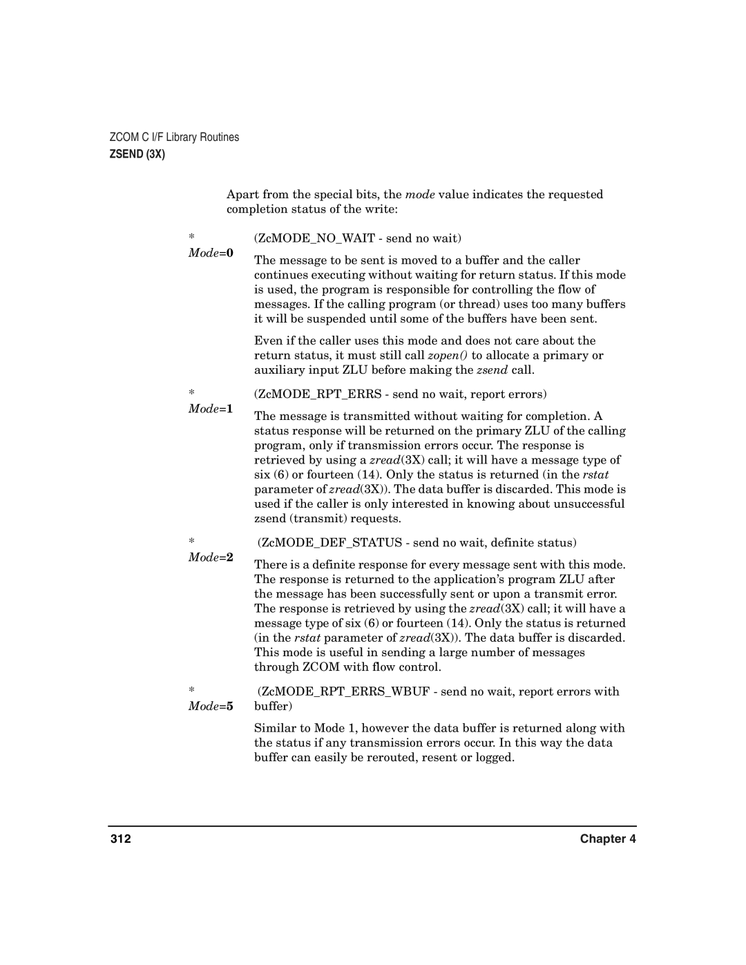 HP Advanced Communications Controllers (ACC) manual Mode=0 Mode=1 Mode=2 Mode=5 