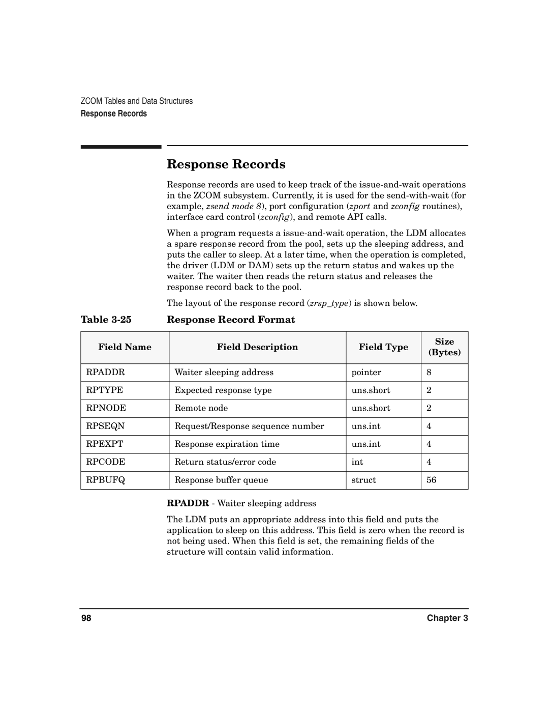 HP Advanced Communications Controllers (ACC) manual Response Records, Response Record Format 