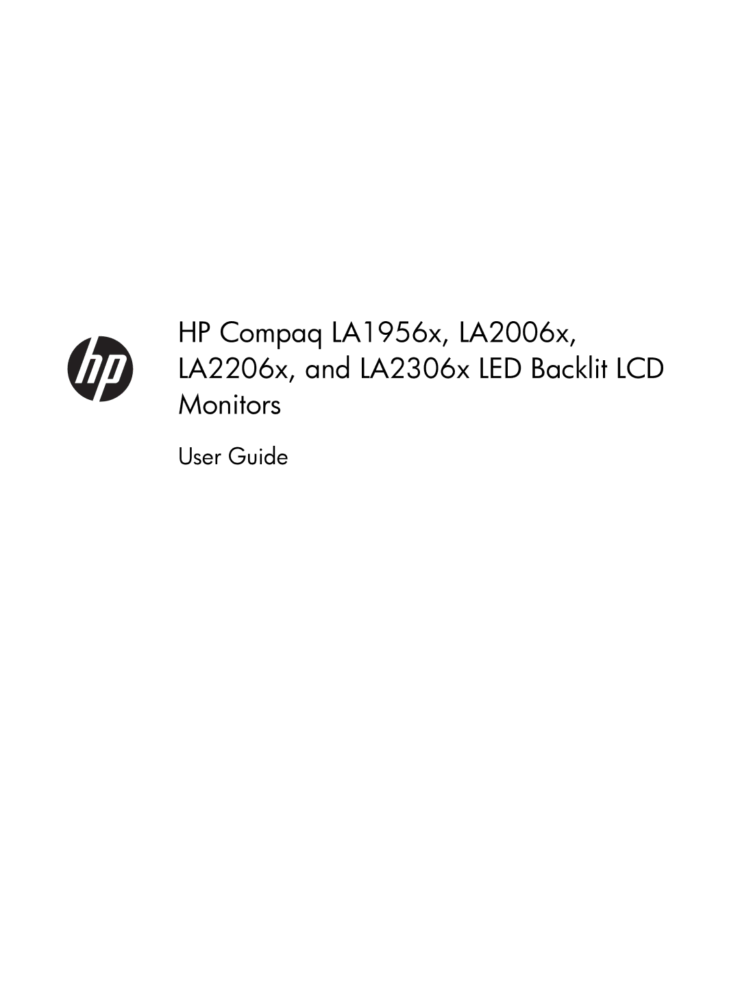 HP Advantage E231 23' C9V75A8#ABA, Advantage LA1956x A9S75A8#ABA, Advantage LA2006x 20' XN374AA#ABA manual User Guide 