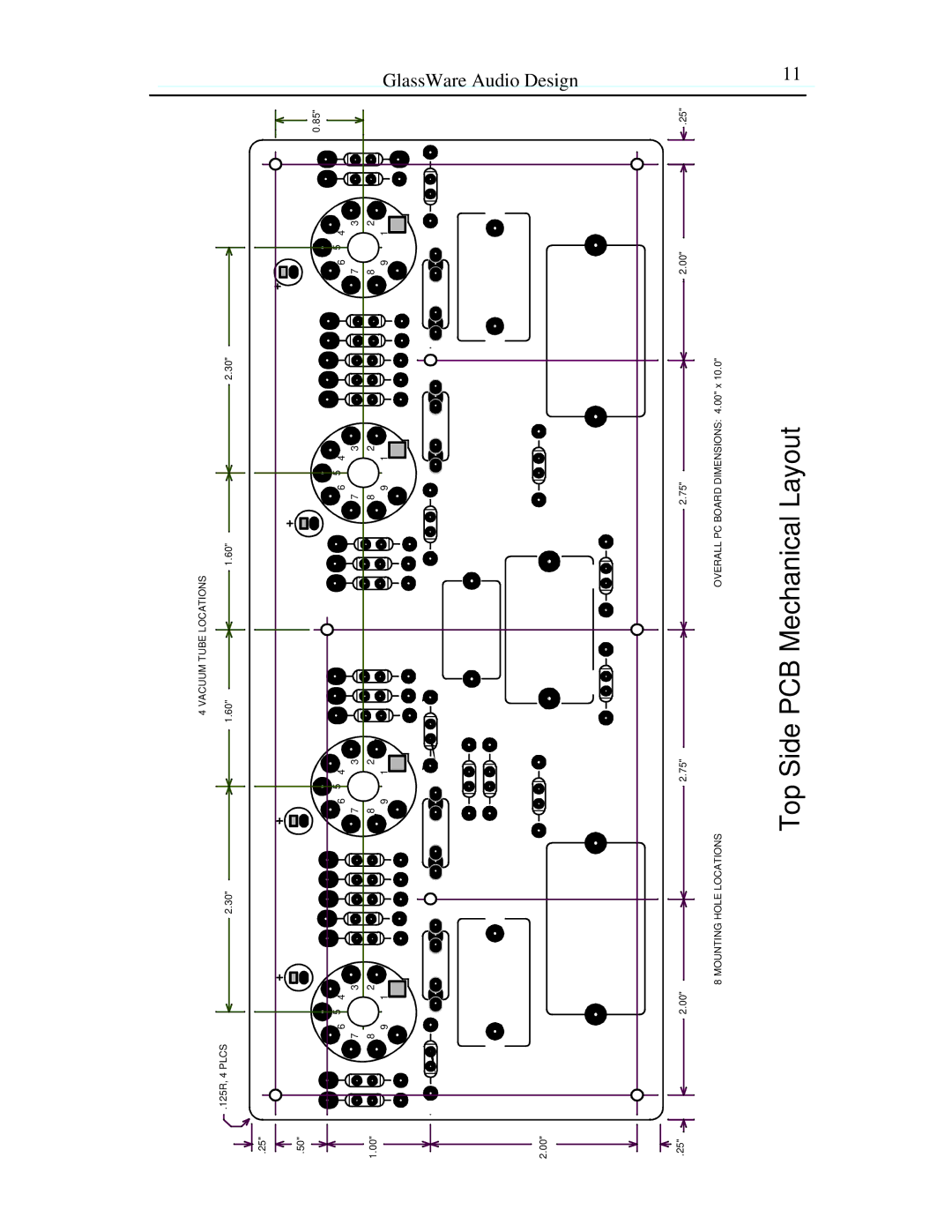 HP Aikido Stereo 9-Pin B manual Top Side PCB Mechanical Layout 