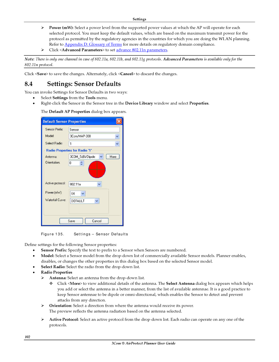 HP AirProtect Security Software manual Settings Sensor Defaults 