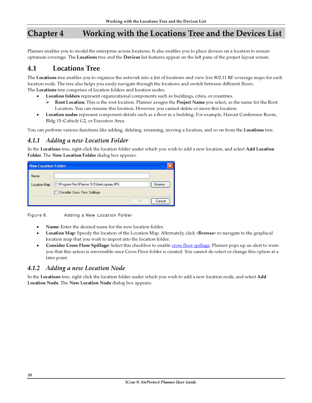 HP AirProtect Security Software manual Working with the Locations Tree and the Devices List, Adding a new Location Folder 