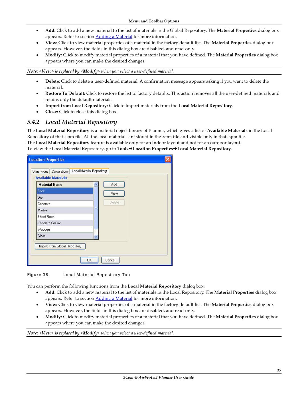 HP AirProtect Security Software manual Local Material Repository Tab 