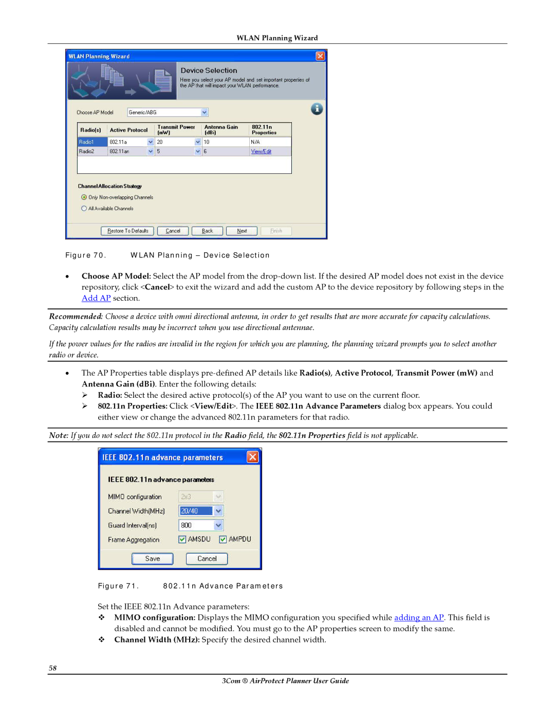 HP AirProtect Security Software manual Wlan Planning Device Selection 