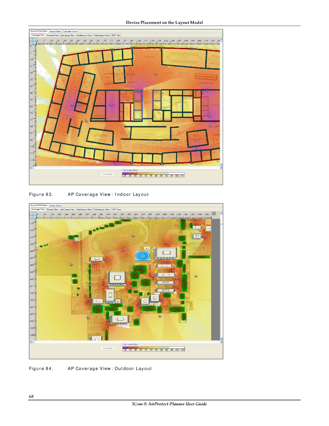 HP AirProtect Security Software manual AP Coverage View Indoor Layout 