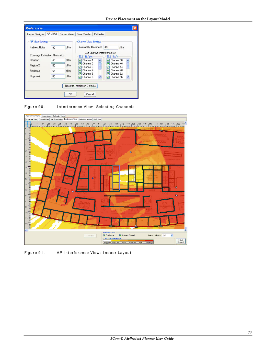 HP AirProtect Security Software manual Interference View Selecting Channels 