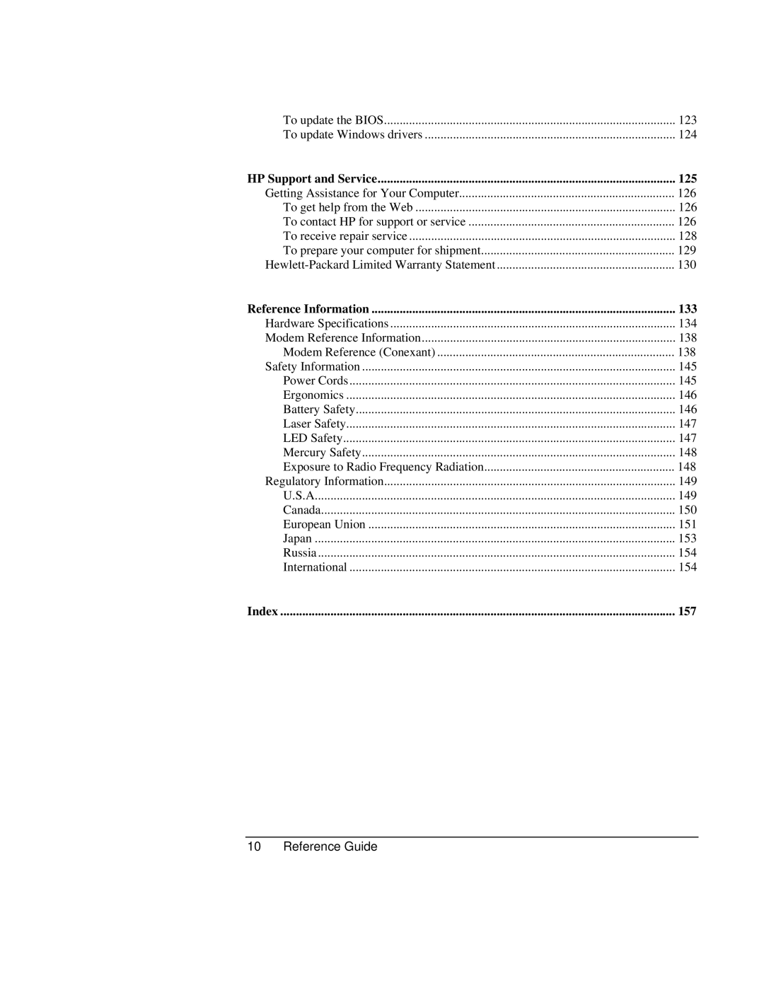 HP AMC20493-001-KT5, AMC20493-001-KT3, AMC20493-001-KT1 manual HP Support and Service, Reference Information, Index 157 