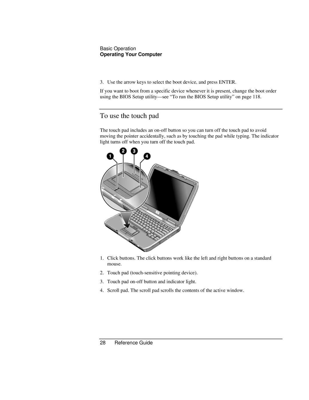 HP AMC20493-001-KT5, AMC20493-001-KT3, AMC20493-001-KT1 manual To use the touch pad 