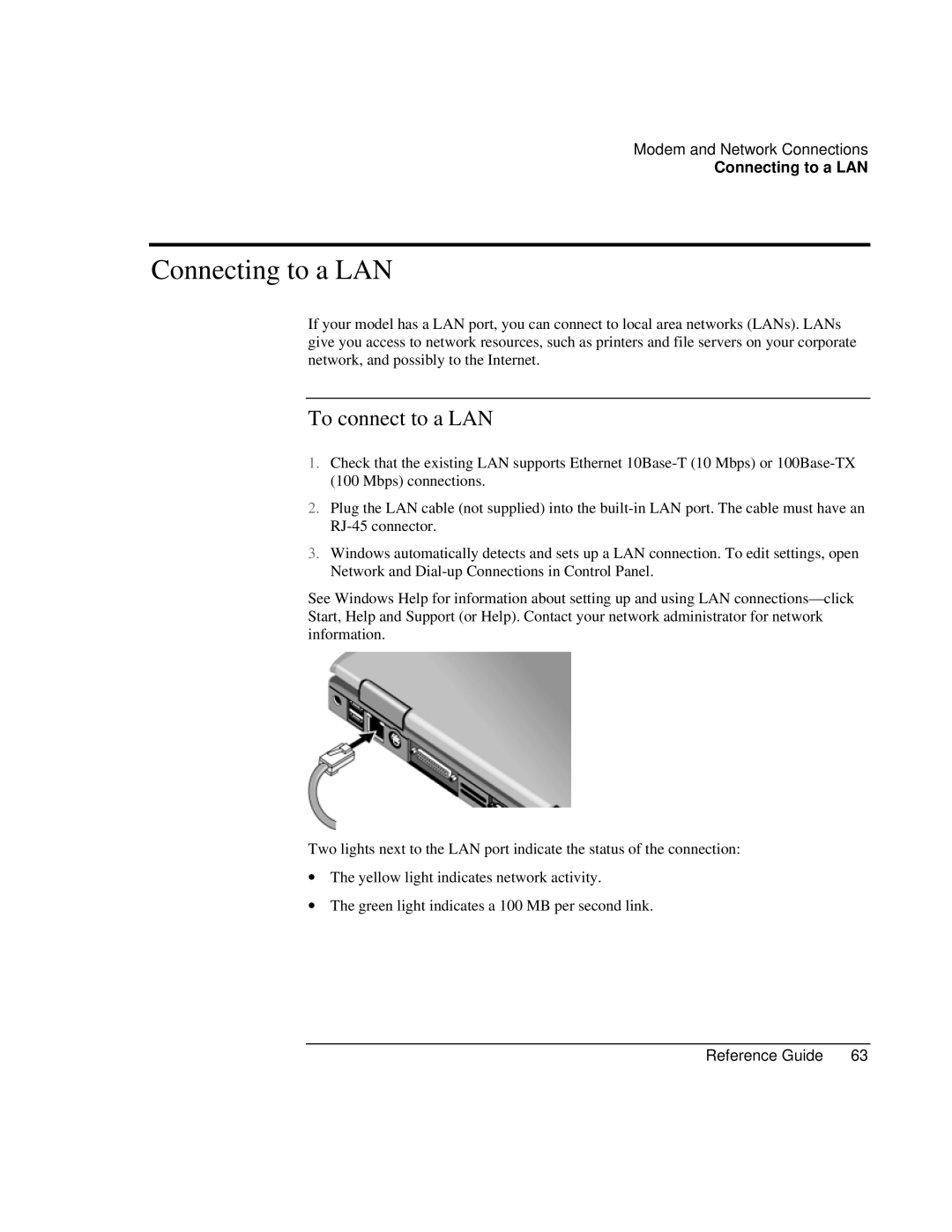 HP AMC20493-001-KT1, AMC20493-001-KT5, AMC20493-001-KT3 manual Connecting to a LAN, To connect to a LAN 