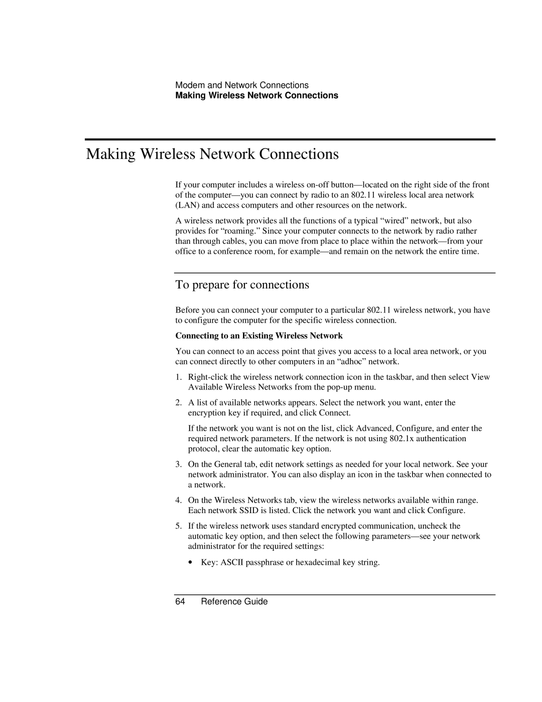 HP AMC20493-001-KT5, AMC20493-001-KT3, AMC20493-001-KT1 Making Wireless Network Connections, To prepare for connections 