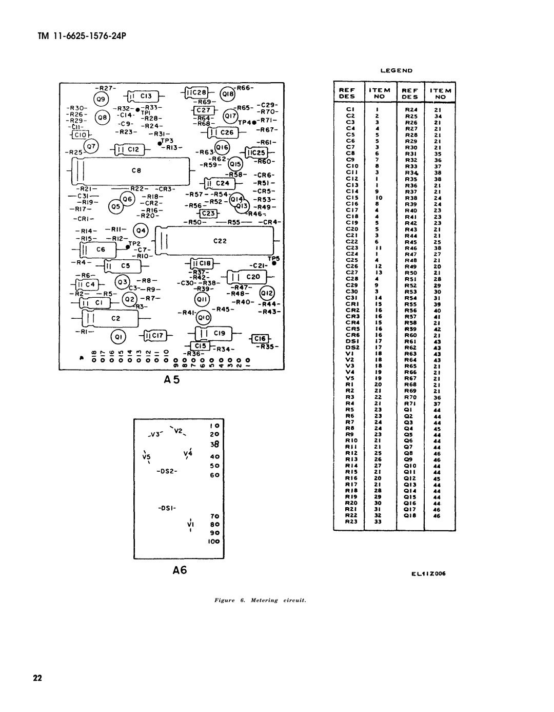 HP URM-184A, AN, URM-180 manual Metering circuit 