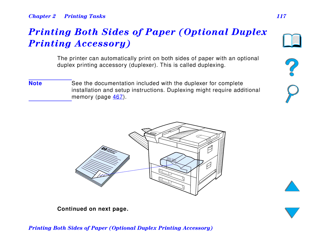 HP and 8150 MFP manual Printing Tasks 117, On next 