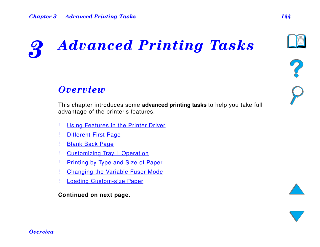 HP and 8150 MFP manual Advanced Printing Tasks 144 