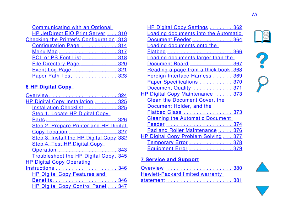 HP and 8150 MFP manual HP Digital Copy, Service and Support 