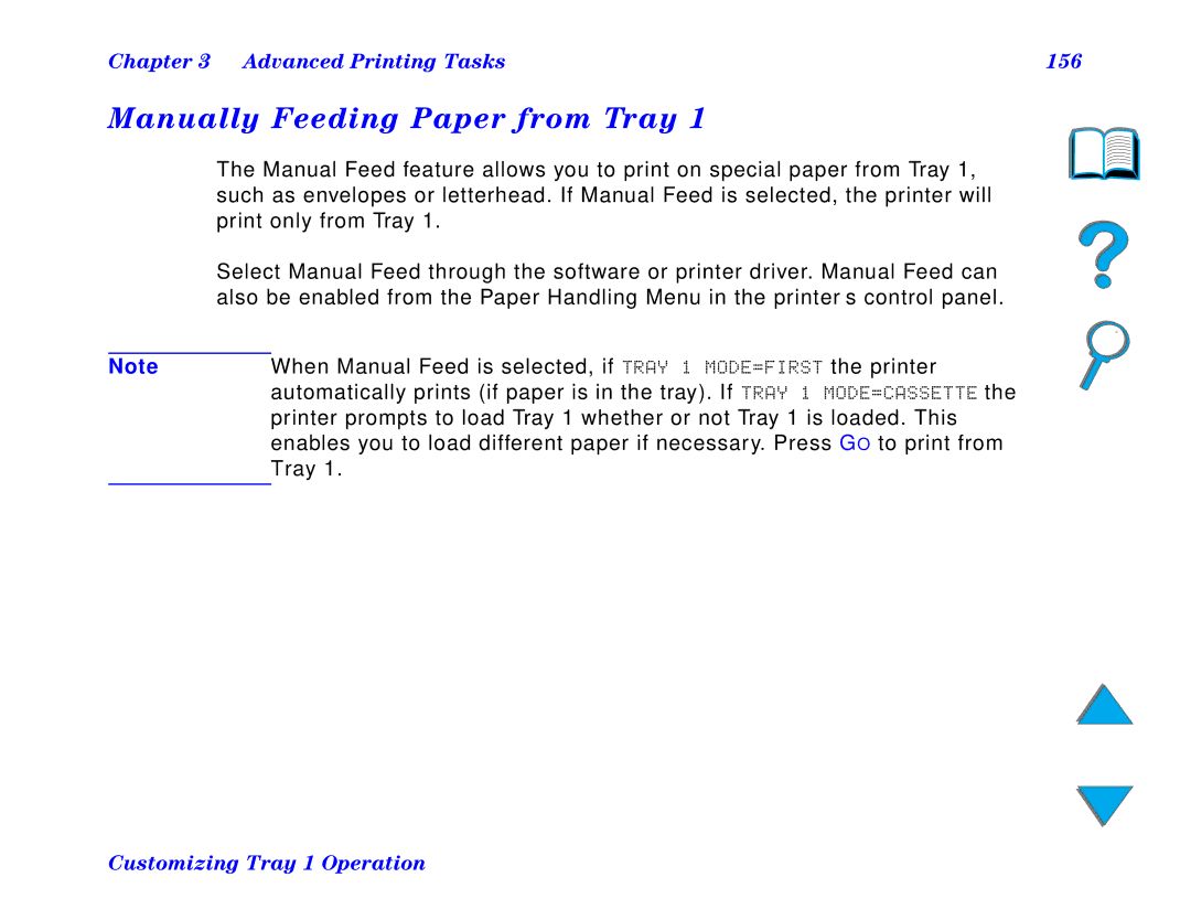 HP and 8150 MFP manual Manually Feeding Paper from Tray, Advanced Printing Tasks 156 